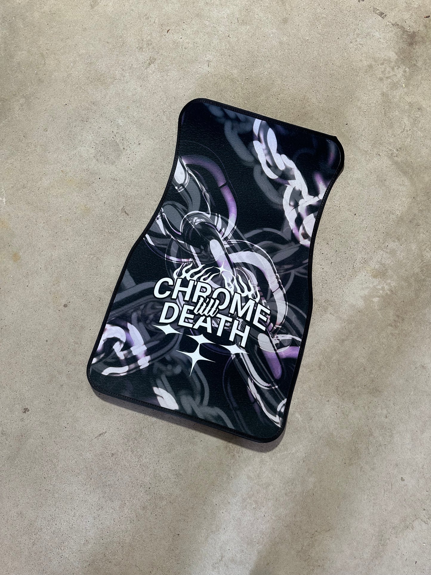 Chrome Till Death Car Mat