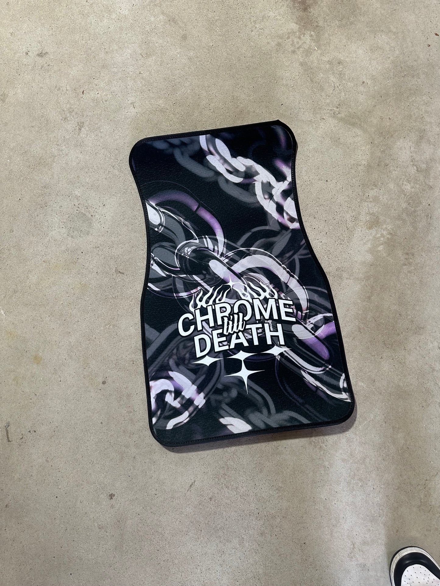 Chrome Till Death Car Mat
